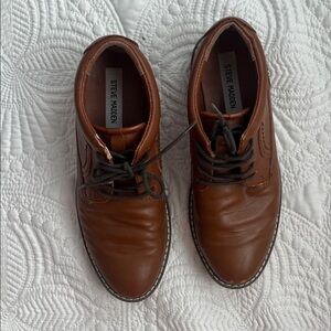 Boys Steve Madden Chestnut Leather Oxfords